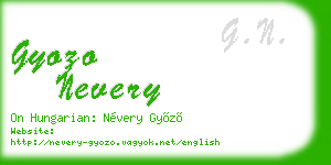 gyozo nevery business card
